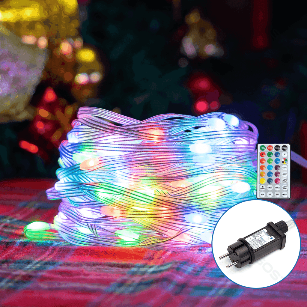LUZES DE CORDA DE BAIXA TENSÃO (PVC E COBRE), RGB, 50M