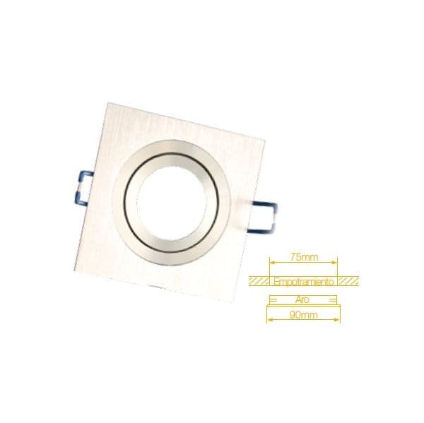 Aro Quadrado Ajustável em Aluminio para Lampadas MR16-GU10 - 0701953