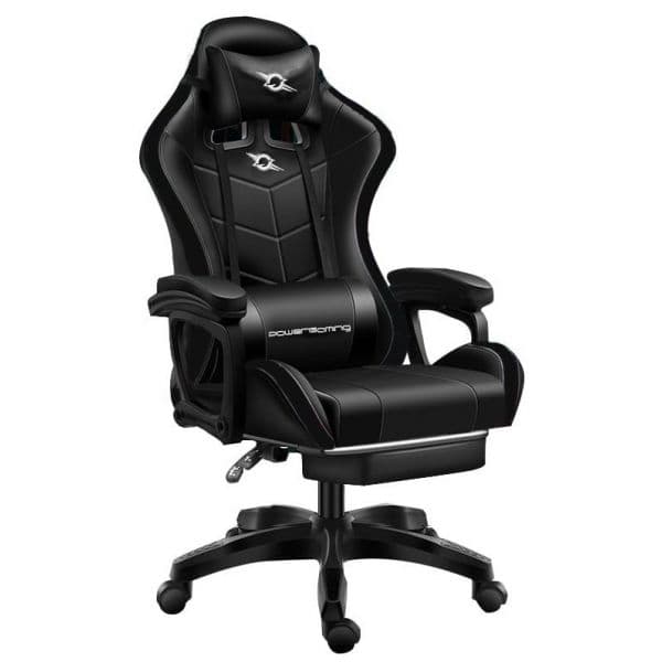 Cadeira Gaming Powergaming Apoio p/Pés, Massagem e Bluetooth Preto