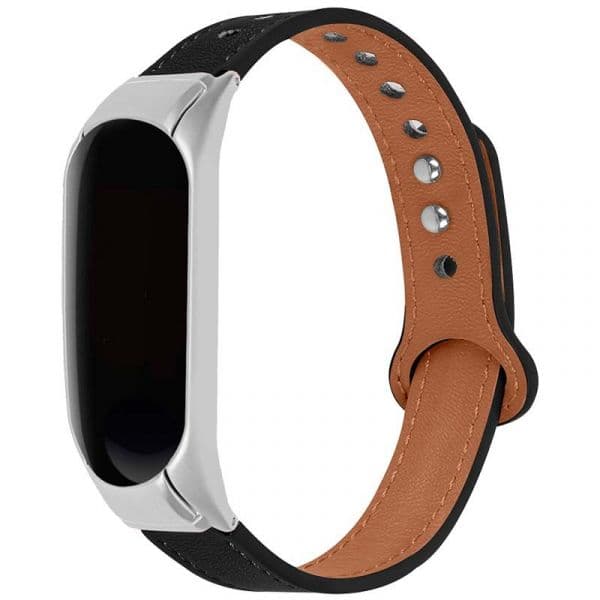 Pulseira Xiaomi Mi Smart Band 6 / Mi Band 5 / Amazfit Band 5 Couro Clipe Preto - 79105
