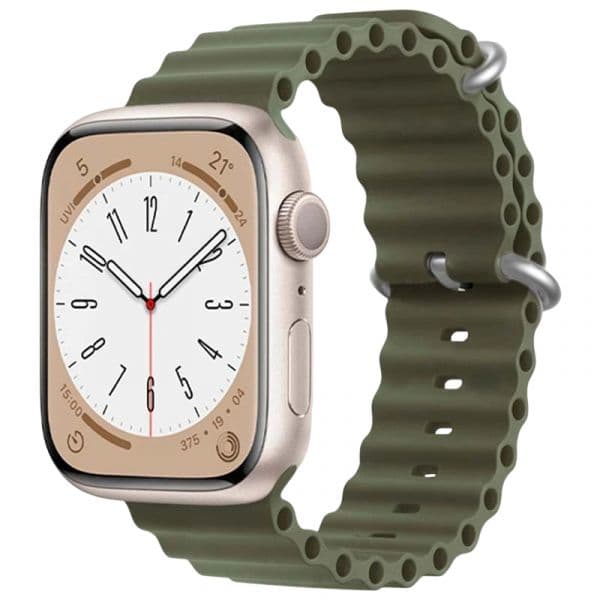 Crococase Bracelete para Apple Watch 42mm/44mm/45mm/49mm Wave Alpine Green