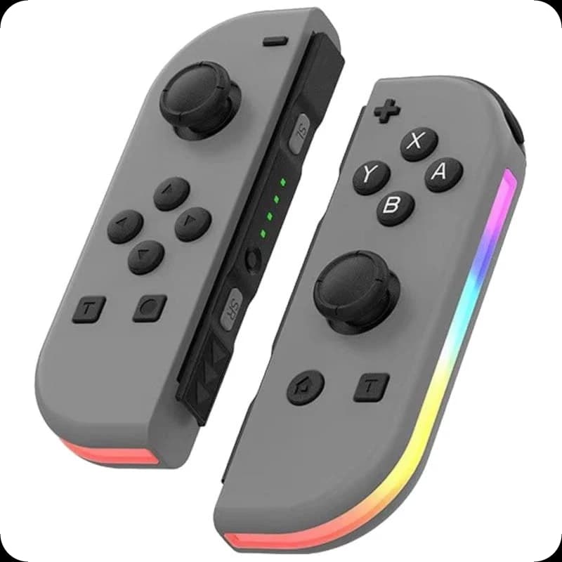 PowerPlanet Comando J-C Set Esquerdo/Direito Cinzento com RGB para Nintendo Switch / PS4 / PS5 / PC / XBOX