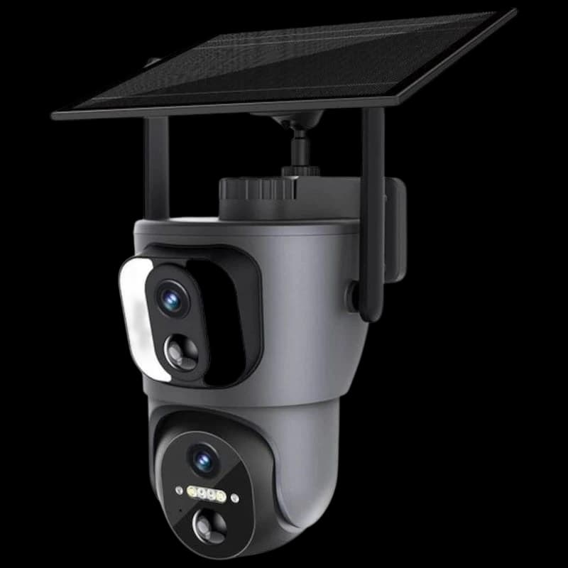 Câmera Escam QF390 1080p Lente Dupla WiFi Painel Solar Preto - Câmera de Segurança