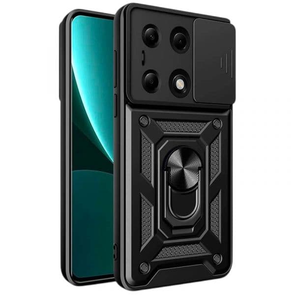 Crococase Capa Armadura Militar para Xiaomi Redmi Note 13 Pro 4G/Poco M6 Pro 4G Black
