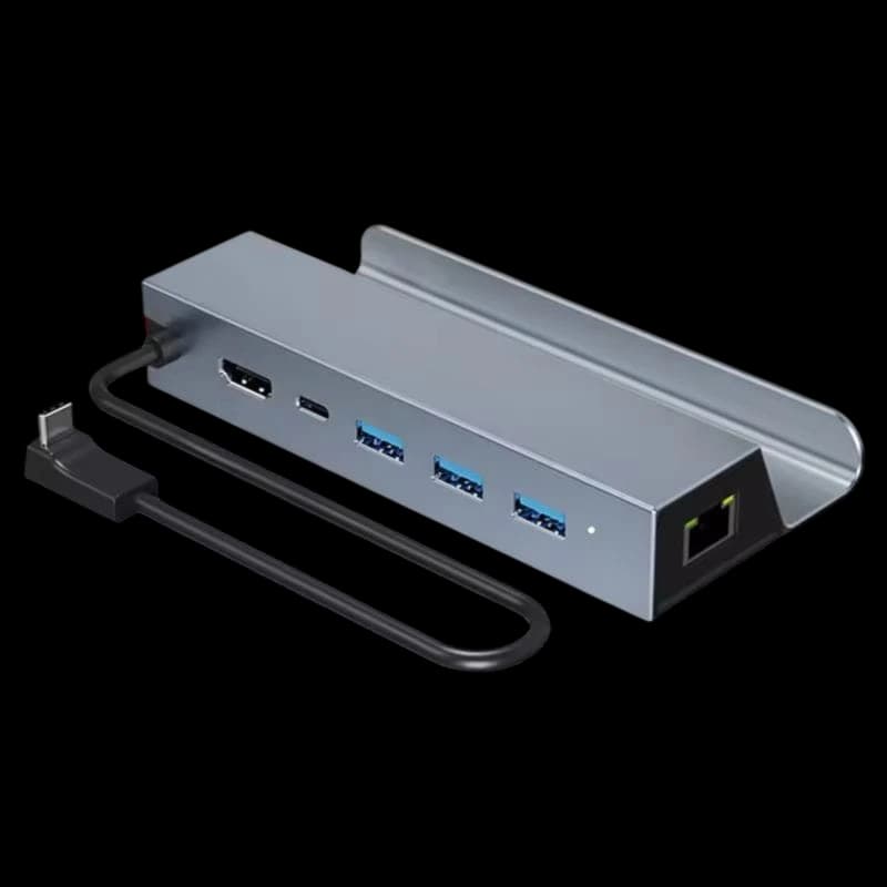 Hub 6 em 1 com 4K HDMI + PD 100W + USB 3.0*3 + RJ45 Ethernet 1000M