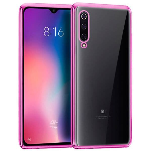 Capa Xiaomi Mi 9 Rebordo Metalizado (rosa)