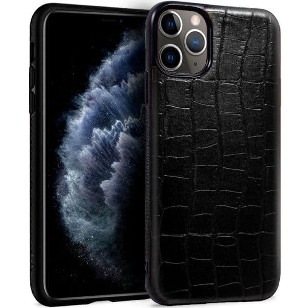 Cool Acessorios Capa Leather para iPhone 11 Pro Crocodile Black