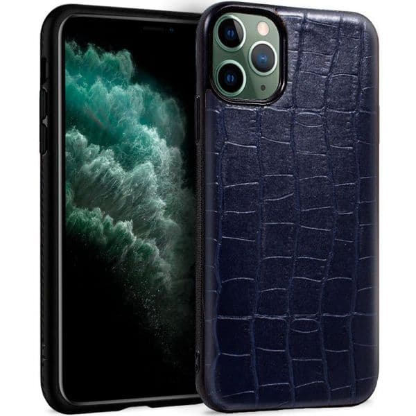 Capa iPhone 11 Pro Max Leather Crocodile Marine - iPhone 11 Pro Max - OKPT13528