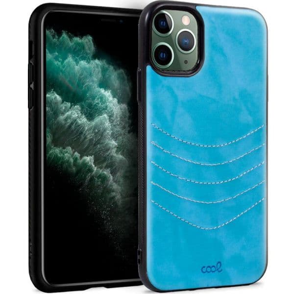 Capa iPhone 11 Pro Max Leather Bordado Celeste - iPhone 11 Pro Max - OKPT13525