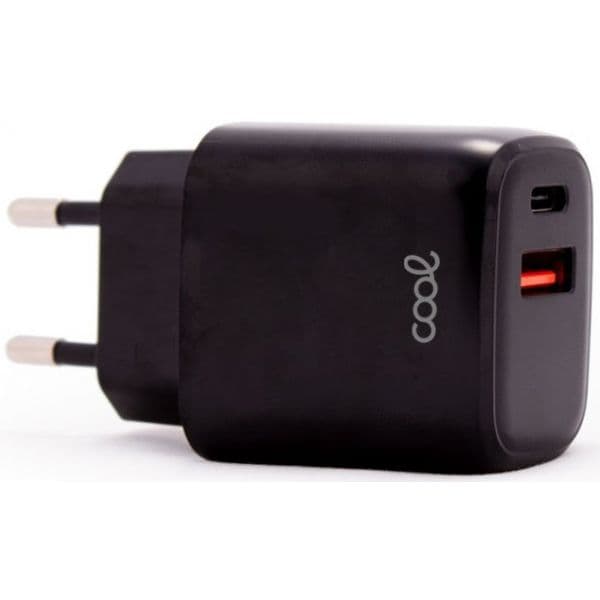 Cool Accesorios Carregador vermelho carregador rápido universal (PD) duplo tipo C / USB (20 W) preto