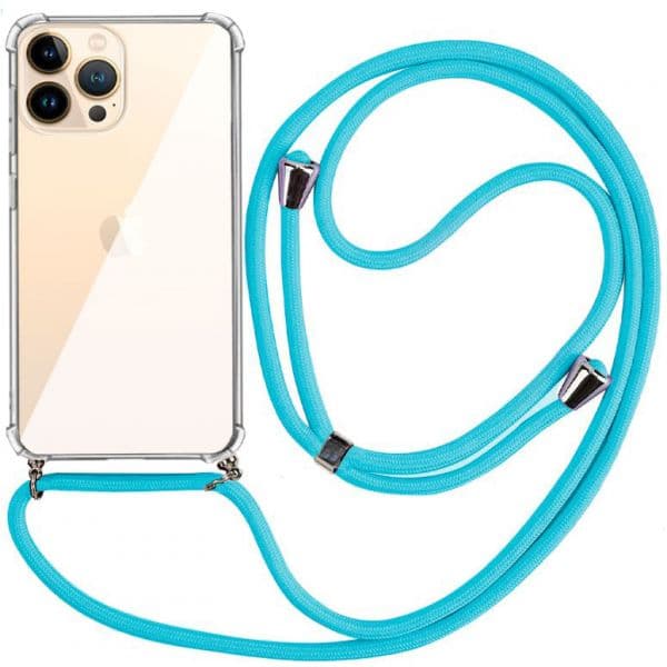 Cool Accesorios Capa para iPhone 13 Pro Max Cabo Azul Claro