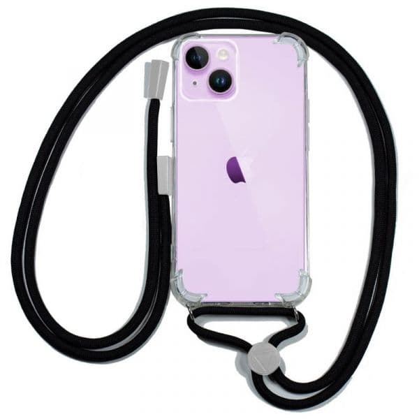 Cool Acessorios Capa Silicone para iPhone 14 com Cordão Black