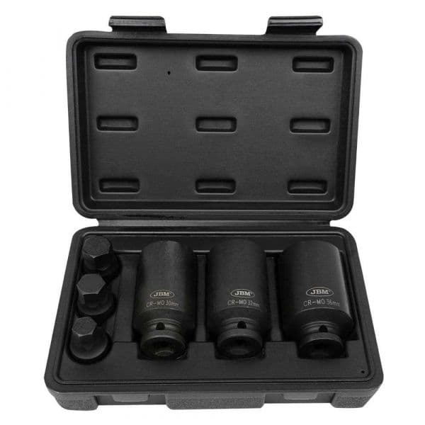 Jbm Conjunto de Pontas 1/2´´ Set Of 3 Sockets e 3 Hexagonal Impact Points Prateado