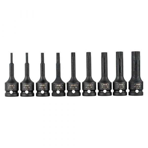 Jbm Pontas 1/2´´ Torx Impact Bits Set 8 Unidades Prateado