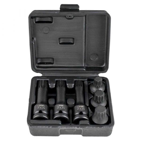 Jbm Pontas 1/2´´ Xzn Impact Sockets Set 6 Peças Prateado