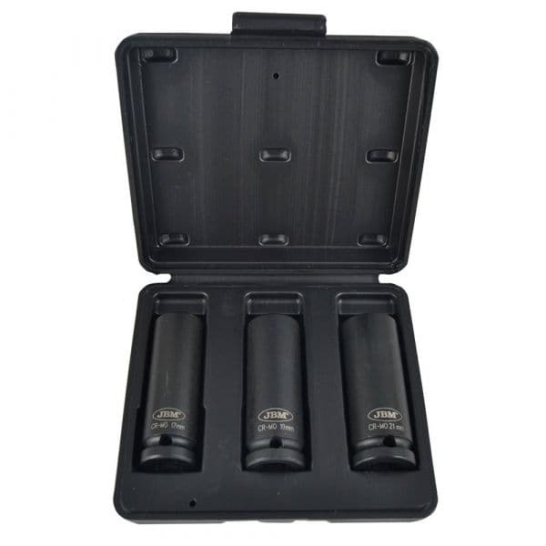 Jbm 17-19-21 Mm Hexagonal Long Impact Socket 3 Pieces