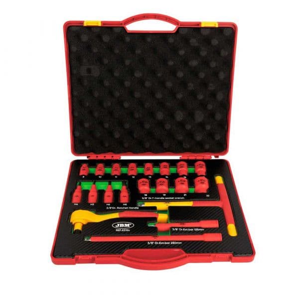 Jbm Insulated Tool Case Of 3/8´´ 20 Pieces Vermelho