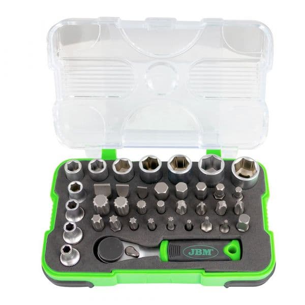 Jbm 1/4´´ Mini Ratchet Set 38 Pieces Transparente