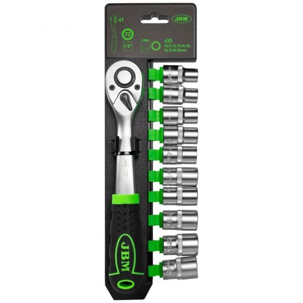Jbm 1/2´´ 72-teeth Ratchet With Hexagonal Sockets Prateado