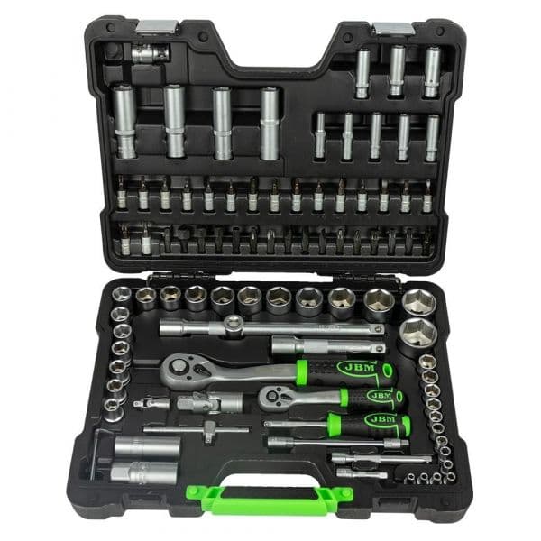 Jbm Pontas Tool Case With Zinc Plated Hexagonal Sockets 94 Peças Prateado