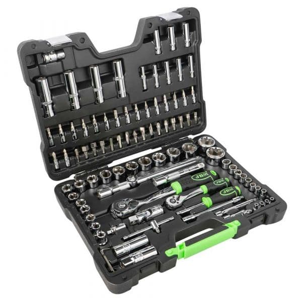 Jbm Pontas Tool Case With Chrome Hexagonal Sockets 94 Peças Prateado