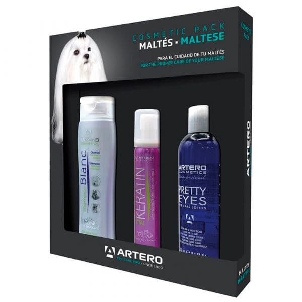 Artero Pack Cosmética Bichon Maltes Blanc Shampoo 250 ml + Keratin Conditioner 100 ml + Loção para os olhos Pretty Eyes