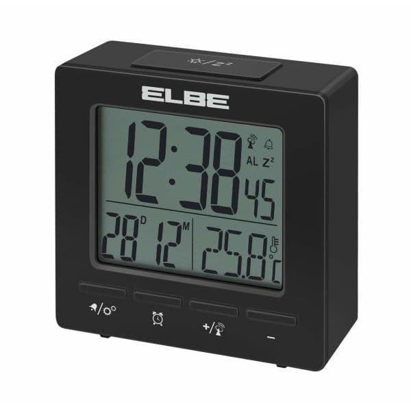 Elbe Rádio Despertador RD005N com Termómetro Preto