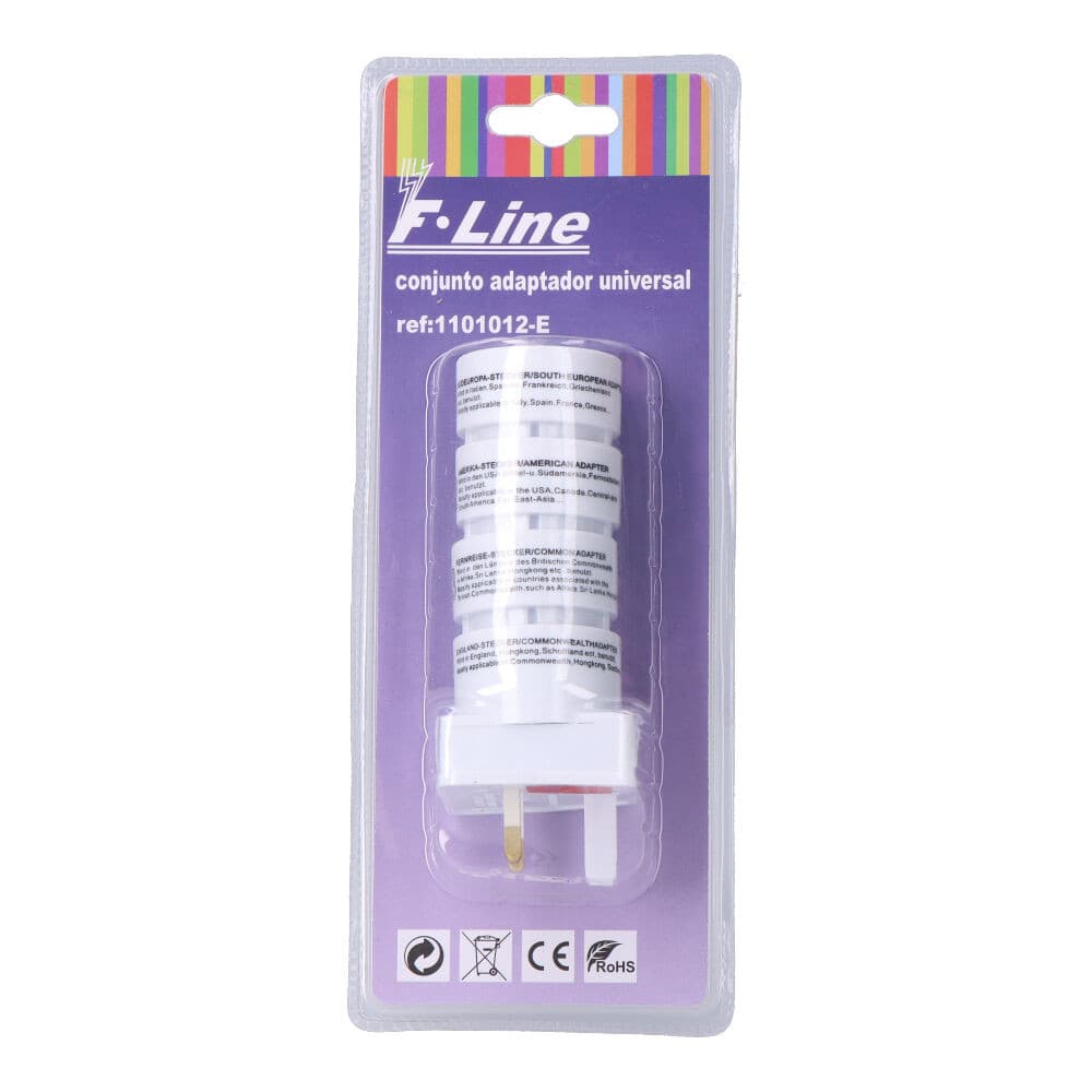 F-LINE Adaptadores Universais, 4 Peças, Preto