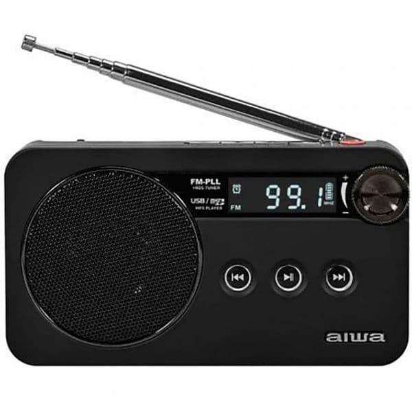 Aiwa Rádio Portátil RS-77PLLBK FM-PLL RDS MP3 Preto