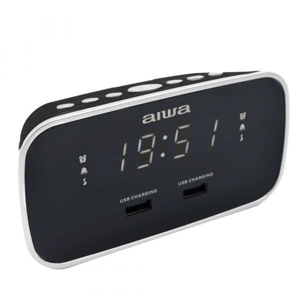 Aiwa Rádio Despertador CRU-19RD Black