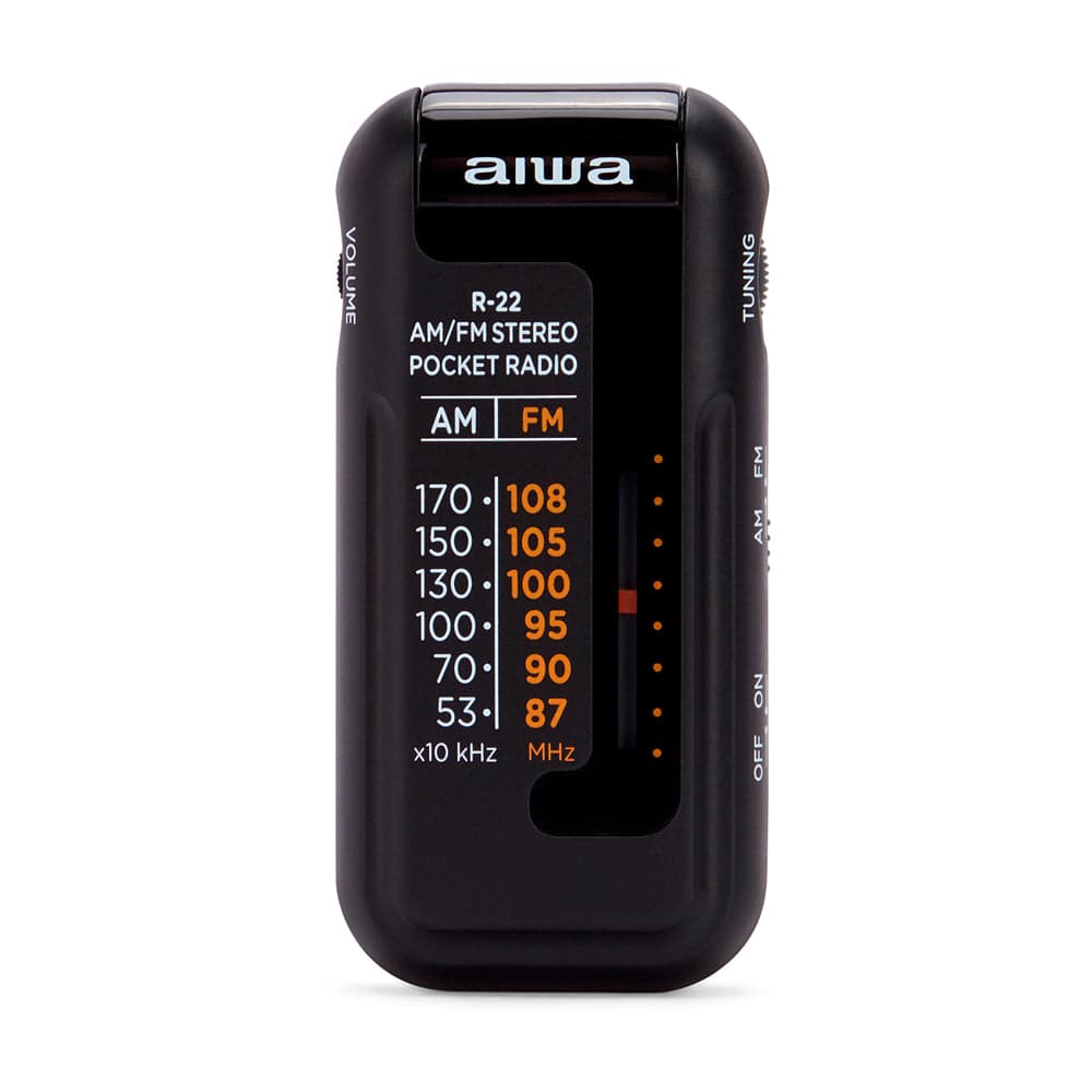 Rádio de Bolso AIWA R22BK | AM/FM, Auscultadores, Clip cinto