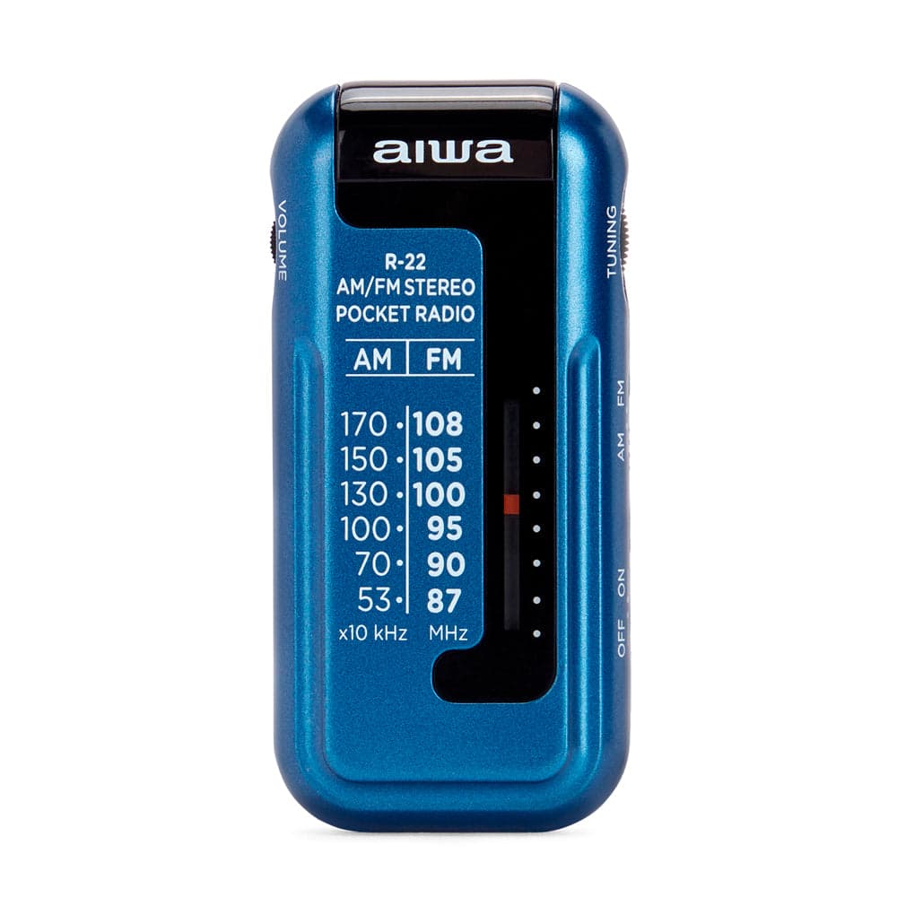 Rádio de Bolso Aiwa R22BL | AM/FM, Auscultadores, Pilhas AAA