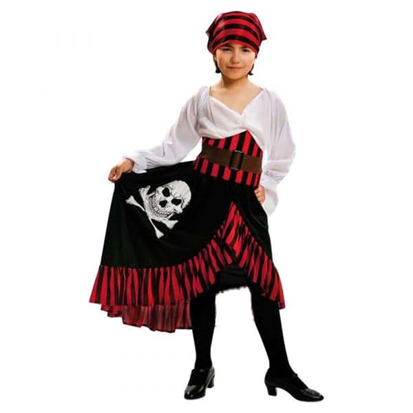 Viving Costumes Bandana Pirate Disfarce Menina Vermelho 3-4 Anos