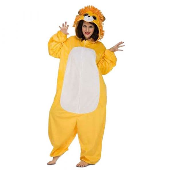 Viving Costumes León Big Eyes Mono With Hood Disfarce Homem Amarelo XS