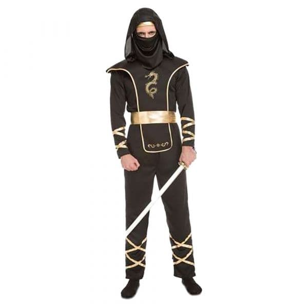 Viving Costumes Black Ninja Disfarce Homem Preto S