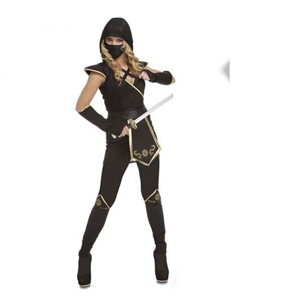 Viving Costumes Black Ninja Disfarce Mulher Preto S