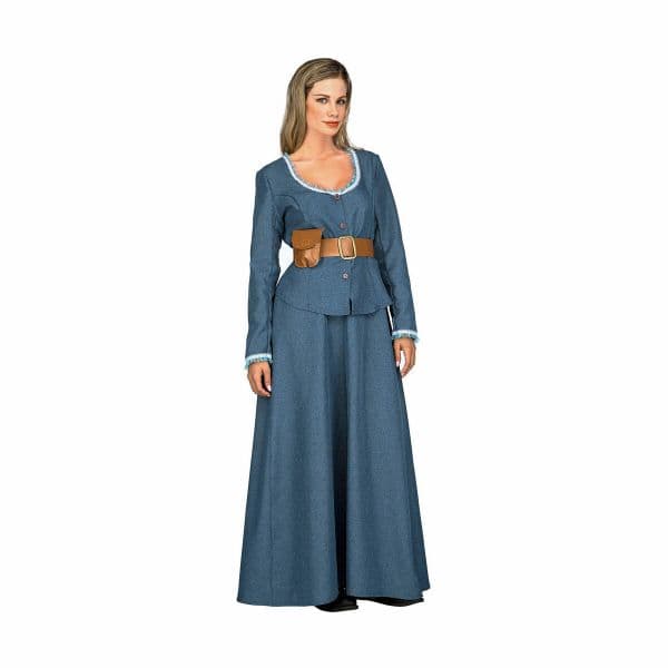 Viving Costumes West Girl Disfarce Mulher Azul M-L