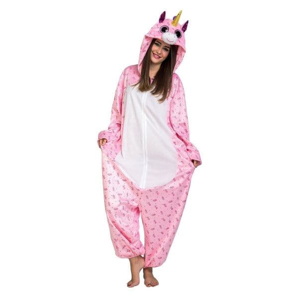 Viving Costumes Big Eyes Unicorn Mono With Hood Disfarce Mulher Rosa S