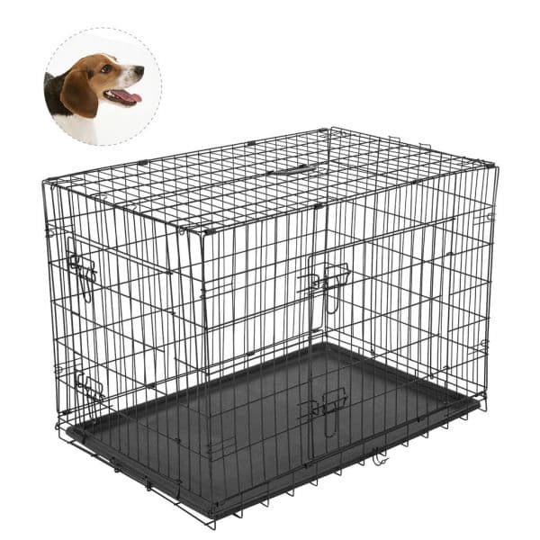 PawHut Transportadora Preta ABS, Aço 76 x 53 x 57 cm