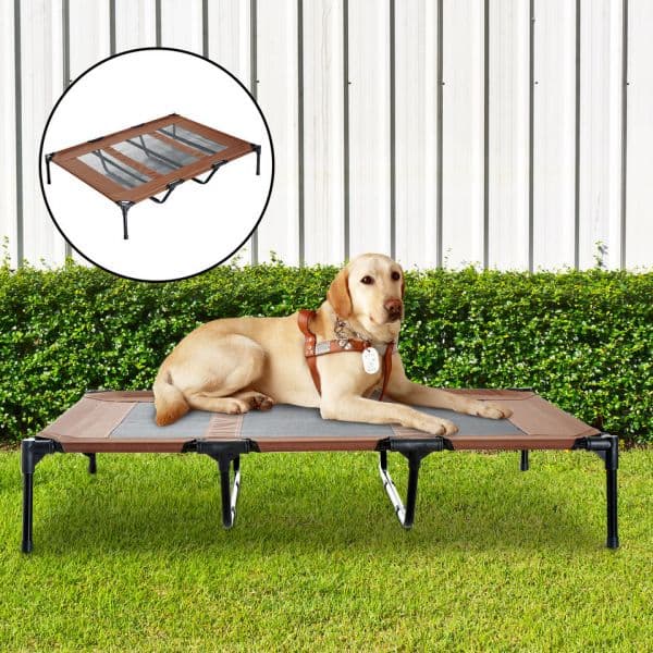 PawHut Cama Animais de Estimação Tela de Café 122 x 92 x 23 cm