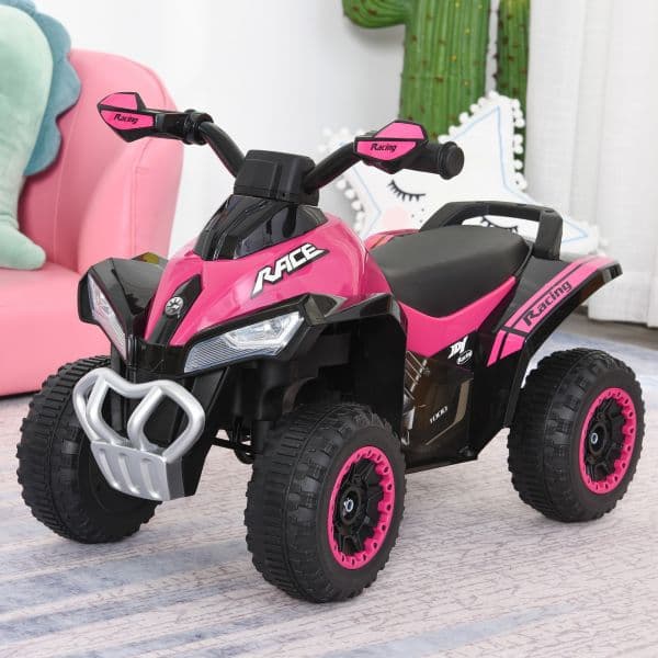 Homcom Quadriciclo para Crianças com luzes e música 67.5x38x44 Rosa - 370-096PK