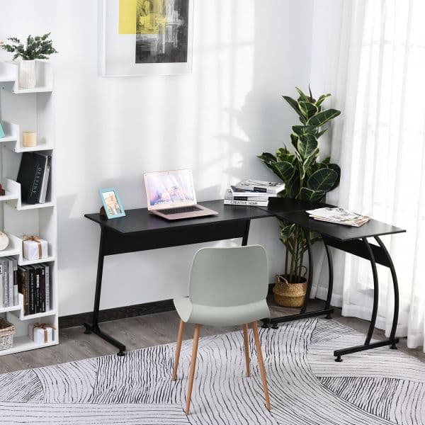 HomCom Secretária em Forma de L Minimalista Espaço Grande 112,5x152x74 cm - 836-221BK