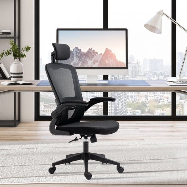 Vinsetto Cadeira de Escritório de Malha Ergonómica c/ Altura Ajustável 65x64x114-122cm Preto - 921-417BK