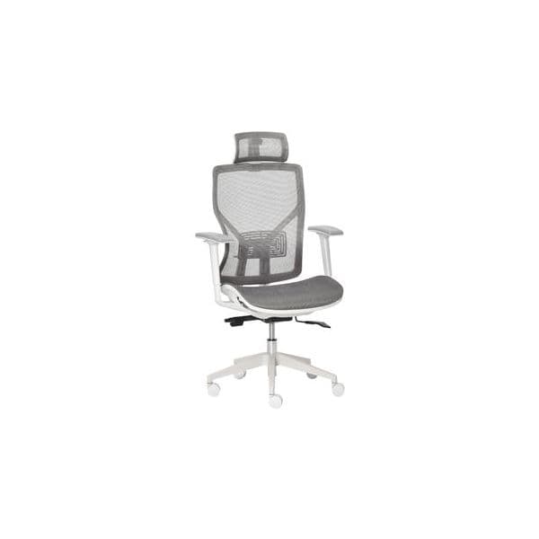 Vinsetto Cadeira Giratória Altura Ajustável Apoio Braços Apoio a Cabeça e Suporte Lombar Reguláveis Encosto Alto 67x65x120-128cm Cinza - 921-435