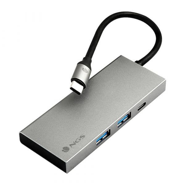 NGS Hub Adaptador Multiportas USB-C Wonder Dock 4 Pro + USB-C de 4 Portas 2x USB 3.0 USB-C PD 100W HDMI 4K Alumínio