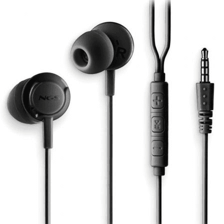 NGS Cross Drift Black In-Ear Headphones with Microphone, 3.5mm Jack, Wired