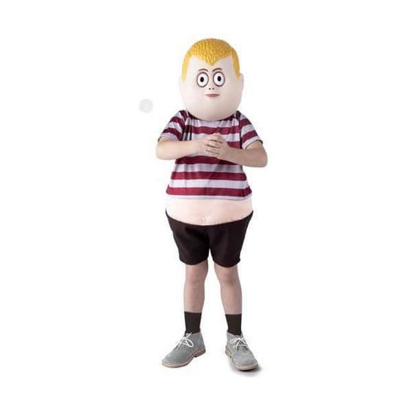 Viving Costumes Pugsley Addams Pants. T-shirt With Belly And Mask Disfarce Junior Rosa 5-6 Anos