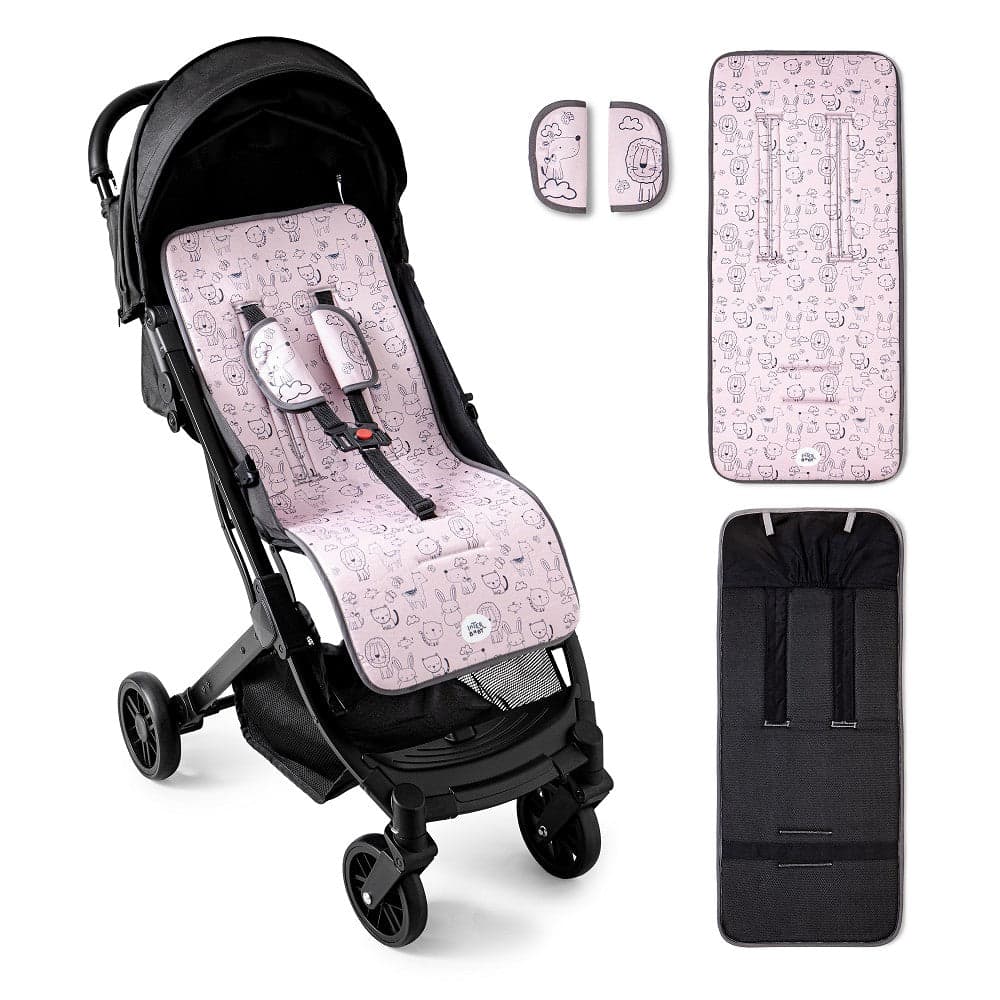 Interbaby Forro para Carrinho + Protetor de Cinto Cat Rosa