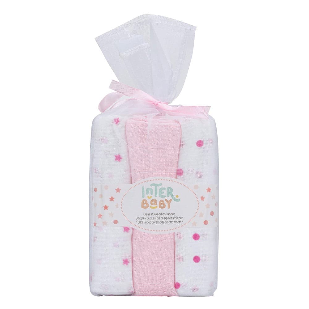 Fraldas 80X80 Pack 3 Rosa Interbaby