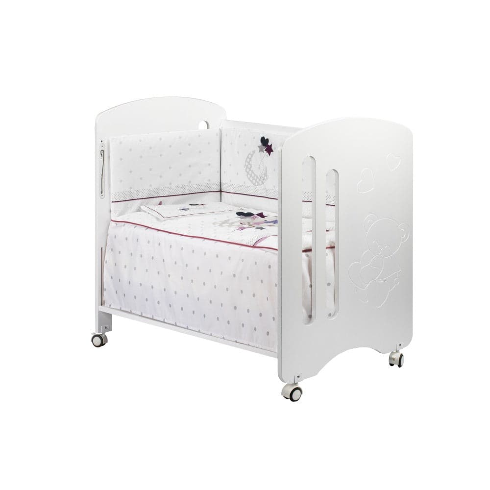 Cama Lovely Premium+Conjunto Cama60X120 (Colcha+Protetor De Cama+Almofada) Algodão Oso Amoroso Rosa Interbaby